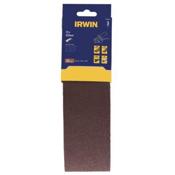 Irwin schuurband 75 x 533 mm K60 voor Bosch, Gamma, Festool, 3 stuks