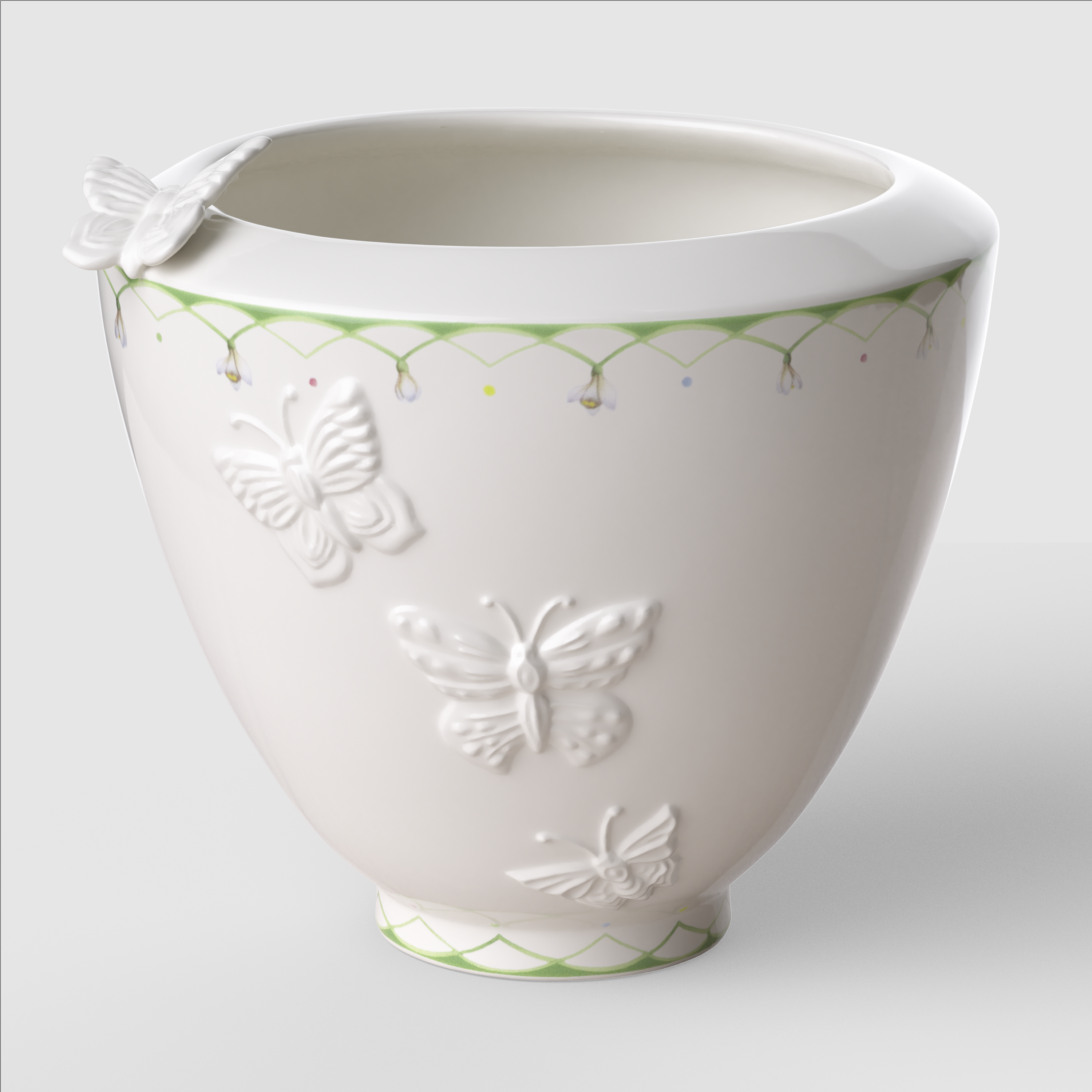 Colourful Spring Vase Green, 6.8'' x 7.1'' x 6.7'', Premium Porcelain