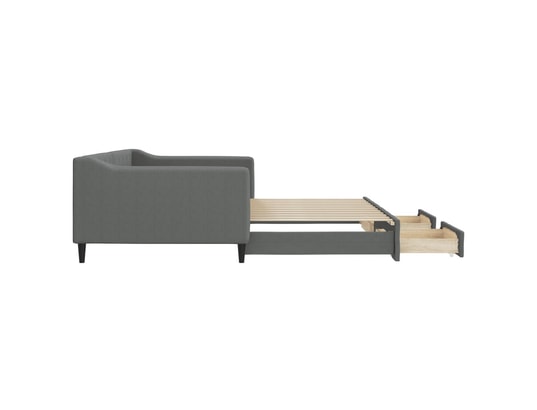VIDAXL - Lit de jour avec gigogne et tiroirs gris foncé 100x200 cm ti...