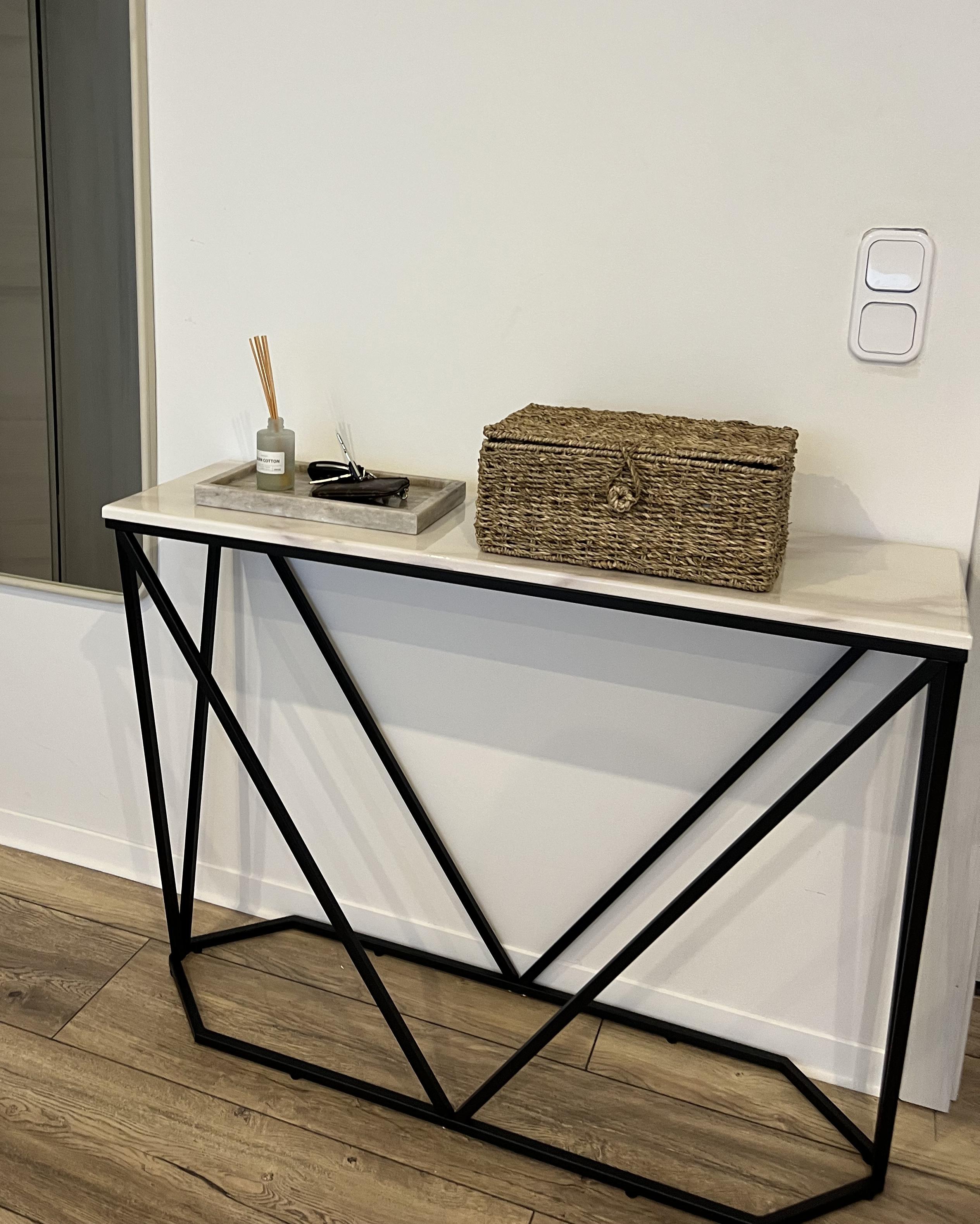 Sidetable HAZEN Marmer/zwart