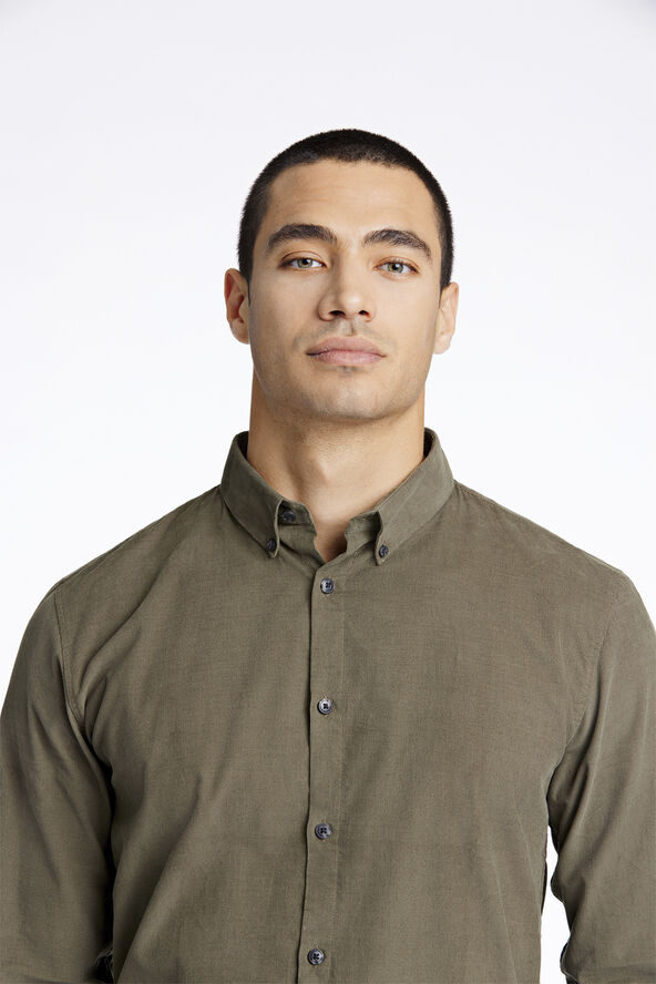 Lindbergh Fine corduroy shirt L/S Army