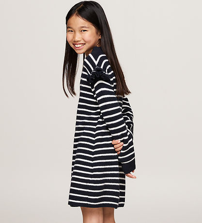 Tommy Hilfiger Kleid - Strick - Ruffle Skater - Desert Himmel St