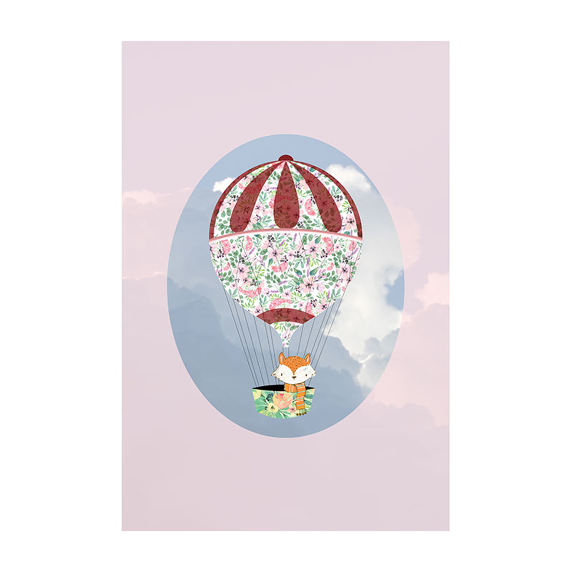 Wandbild HAPPY BALLOON ROSE - 50x70 cm