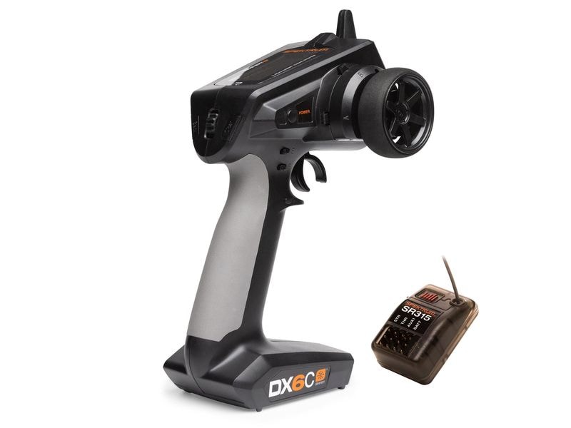 Spektrum Fernsteuerung DX6C, 6-Kanal 2.4 GHz DSMR mit SR315 6-Kanal Pistolengriff Sender für RC-Fahrzeuge