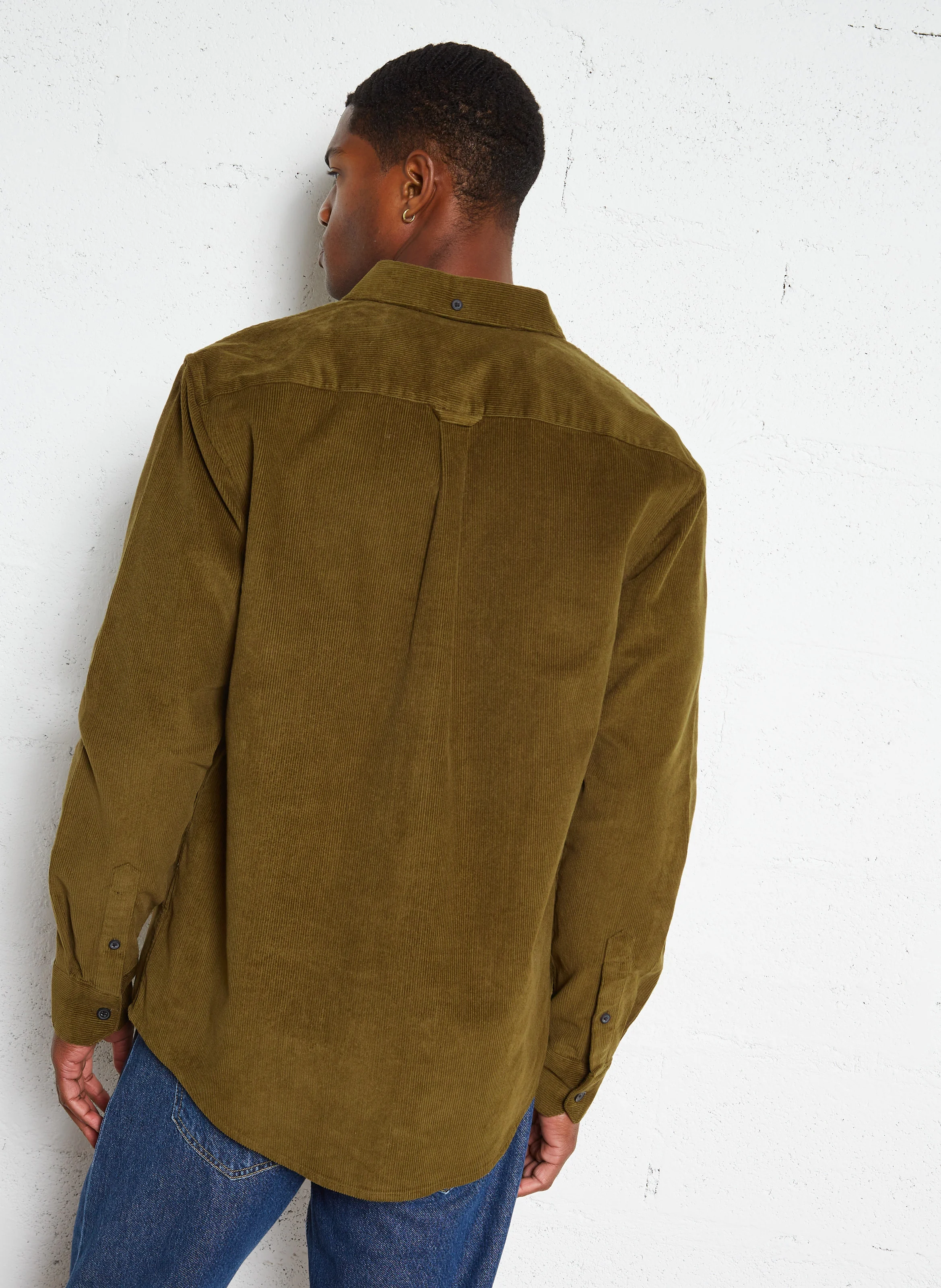 SPENCER - Chemise droite en velours côtelé| Vert