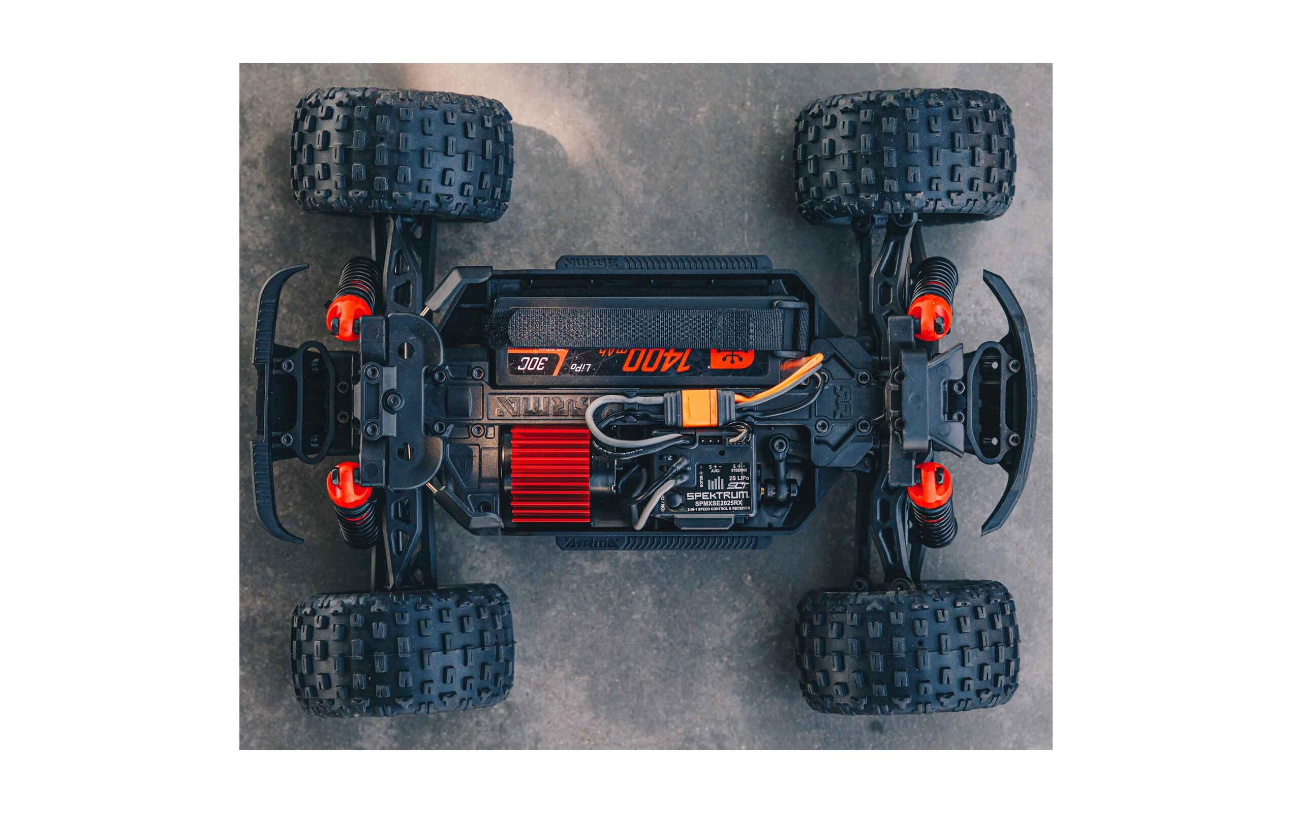 Monster Truck Granite Grom Mega 380 Blau, RTR, 1:18<br>Robuster 4wd mini Monstertruck mit Spektrum Technik