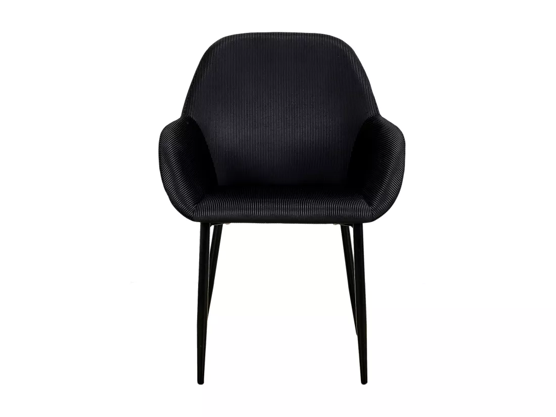 Fauteuil Giulia Noir Velours Cotele - Lot de 2