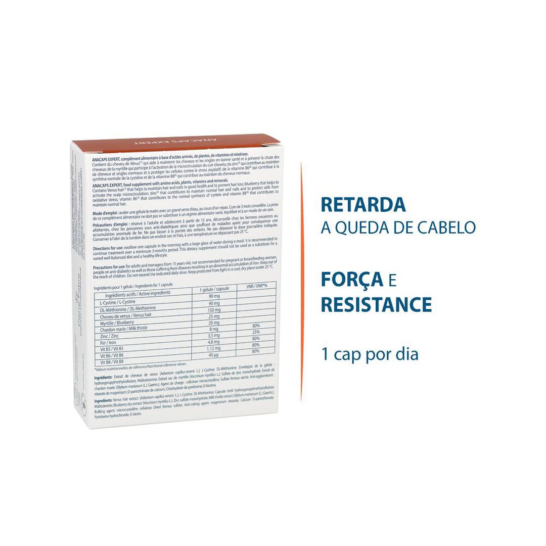 Cápsulas Queda Cabelo Crónica Anacaps Expert - 90un