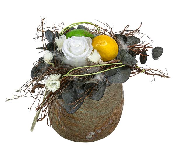 Dehner Keramik-Schale mit Longlife-Rose