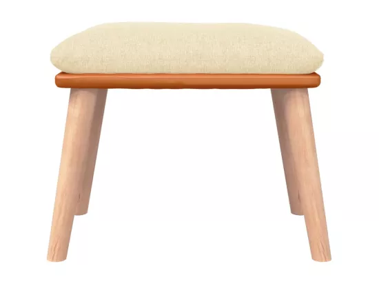 Repose-pied Crème 45x29,5x35 cm Tissu et similicuir