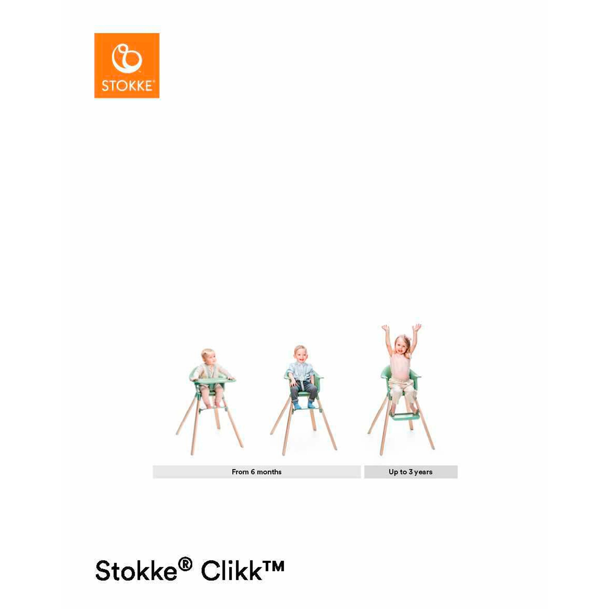 Stokke® - CLIKK™ Hochstuhl Bundle inkl. Sitzkissen White / Multi Circles