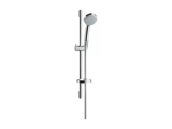 HANSGROHE Ensemble de douche rond 4 jets Croma Vario chrome avec flexible, barre et tablette