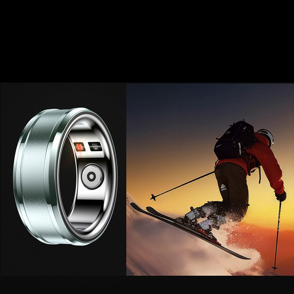 Smart Ring mit Blutsauerstoffmessung / Schlafqualitätsüberwachung (20.6mm Durchmesser) (IP68) - Türkis