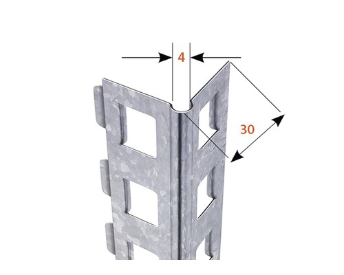 CATNIC kantenrichtprofiel, roestvrij staal V2A, voor pleisterdikte 10 mm, 2500 x 30 x 30 mm, bundel = 25 stuks