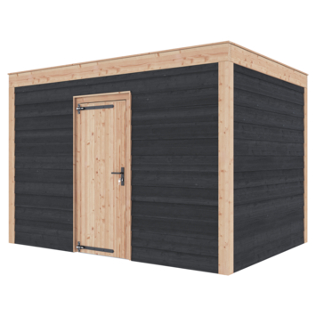 Tuinhuis Douglas hout Zweets rabat onbehandeld zwart 355 x 255 cm