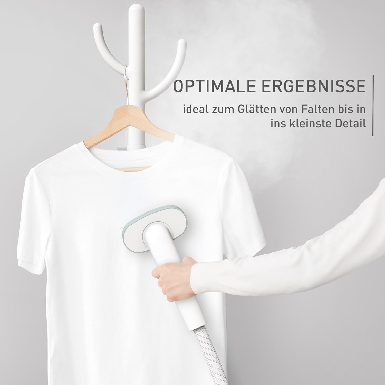Tefal IT3274 Origin Home Stand-Dampfglätter | 42 g/Min. Dampfleistung | auffrischen und desinfizieren | 3 Dampfstufen | einsatzbereit in 45 Sek. | 1,4 Liter | Weiß/Eukalyptus