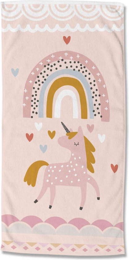 Good Morning Kinder Strandlaken Velours Unilove 75x150cm - multi