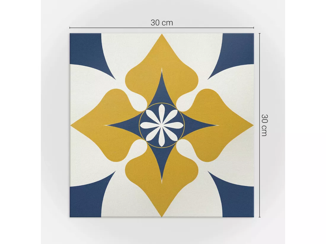 Carreaux autocollants PVC, Carrelage PVC adhésif - 9x30x30 - Motif floral avec symétrie