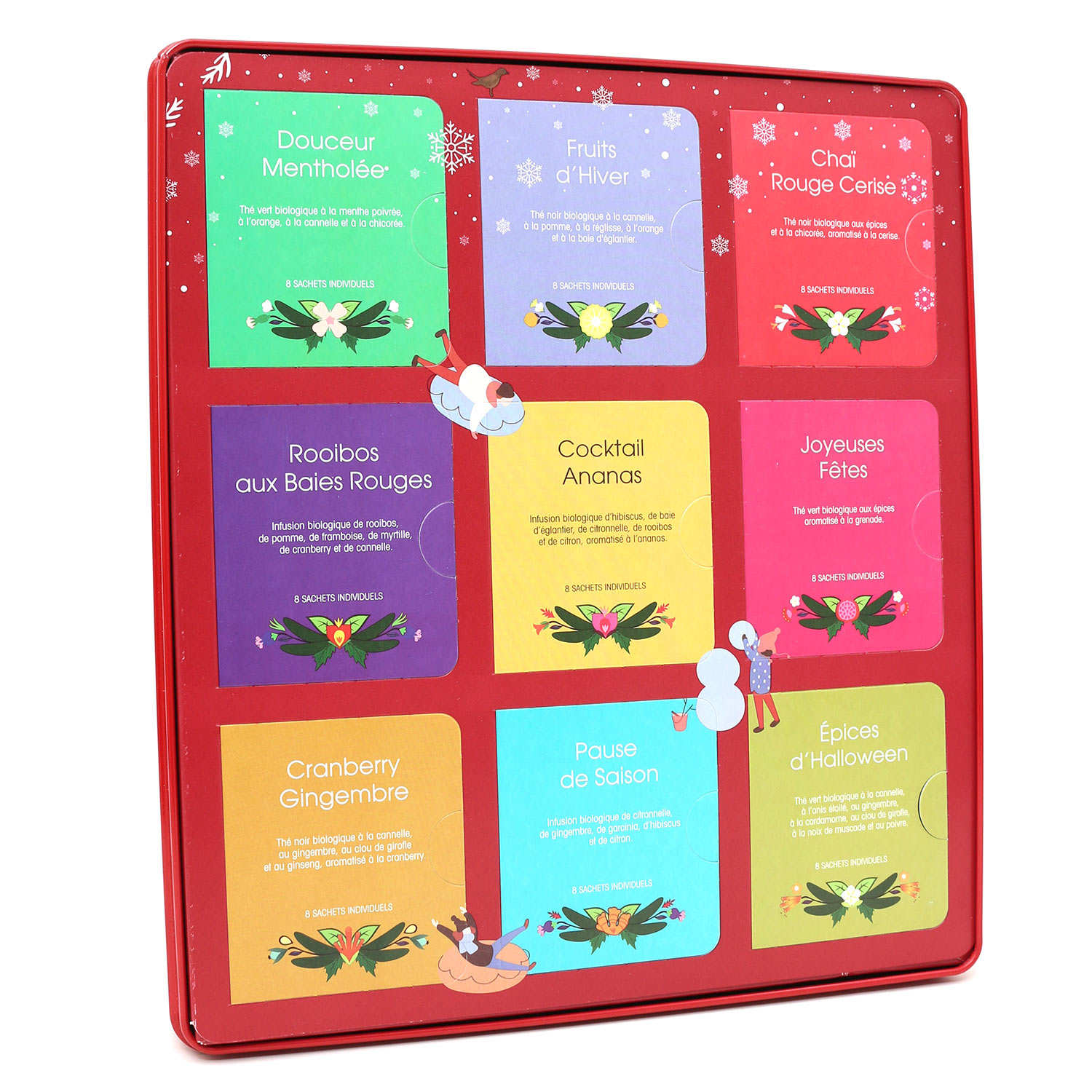 Coffret de thé bio de Noël - 72 sachets 9 parfums