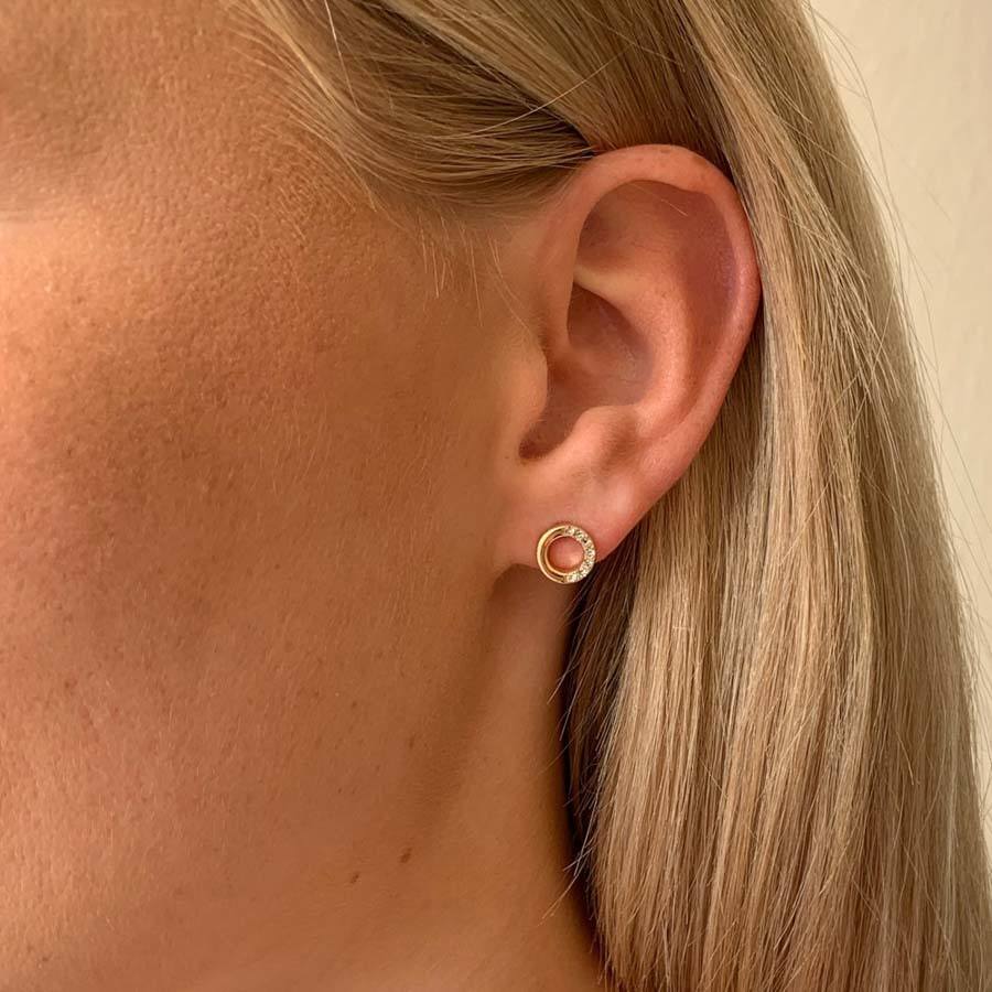 Snö Of Sweden Colline Small Earring Gold/Clear 8mm