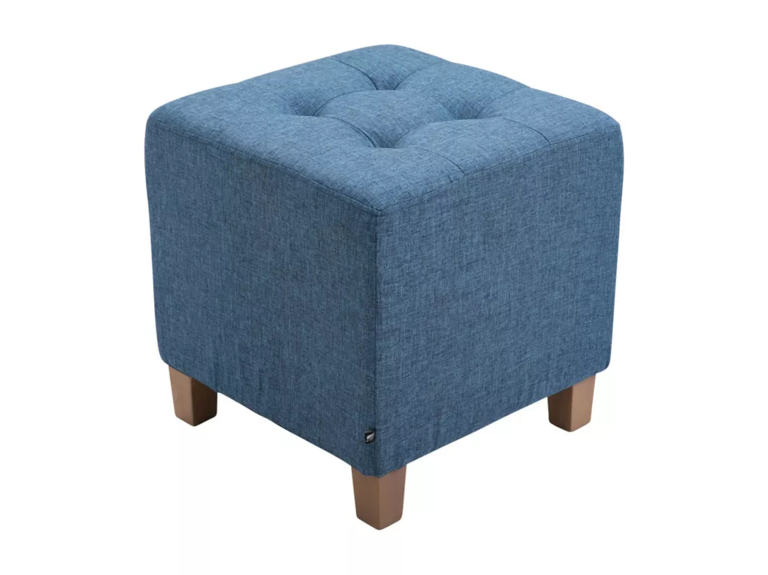 Lot de 2 Tabouret - Tissu & Bois - Bleu - Pharao
