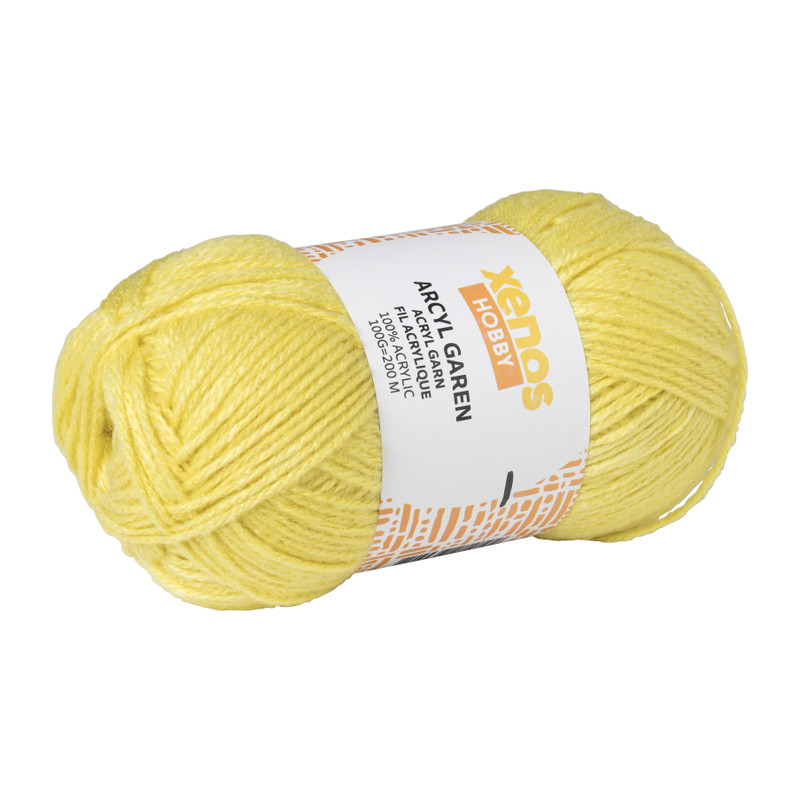 Garen acryl - geel - 100 gram