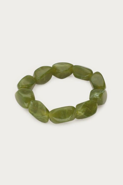Groene armband met ovalen kralen