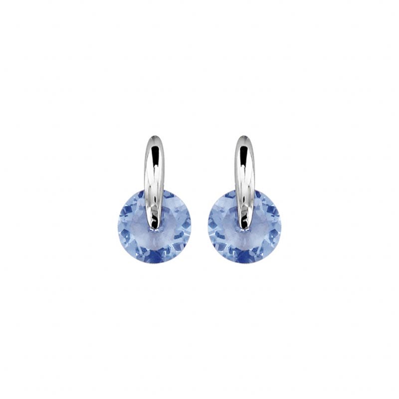 Boucles d'oreilles tige argent et pierre ronde bleue
