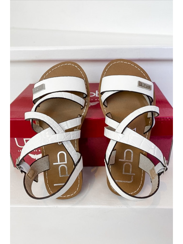 Sandales enfant Bianka Blanches Croco - Les Petites Bombes