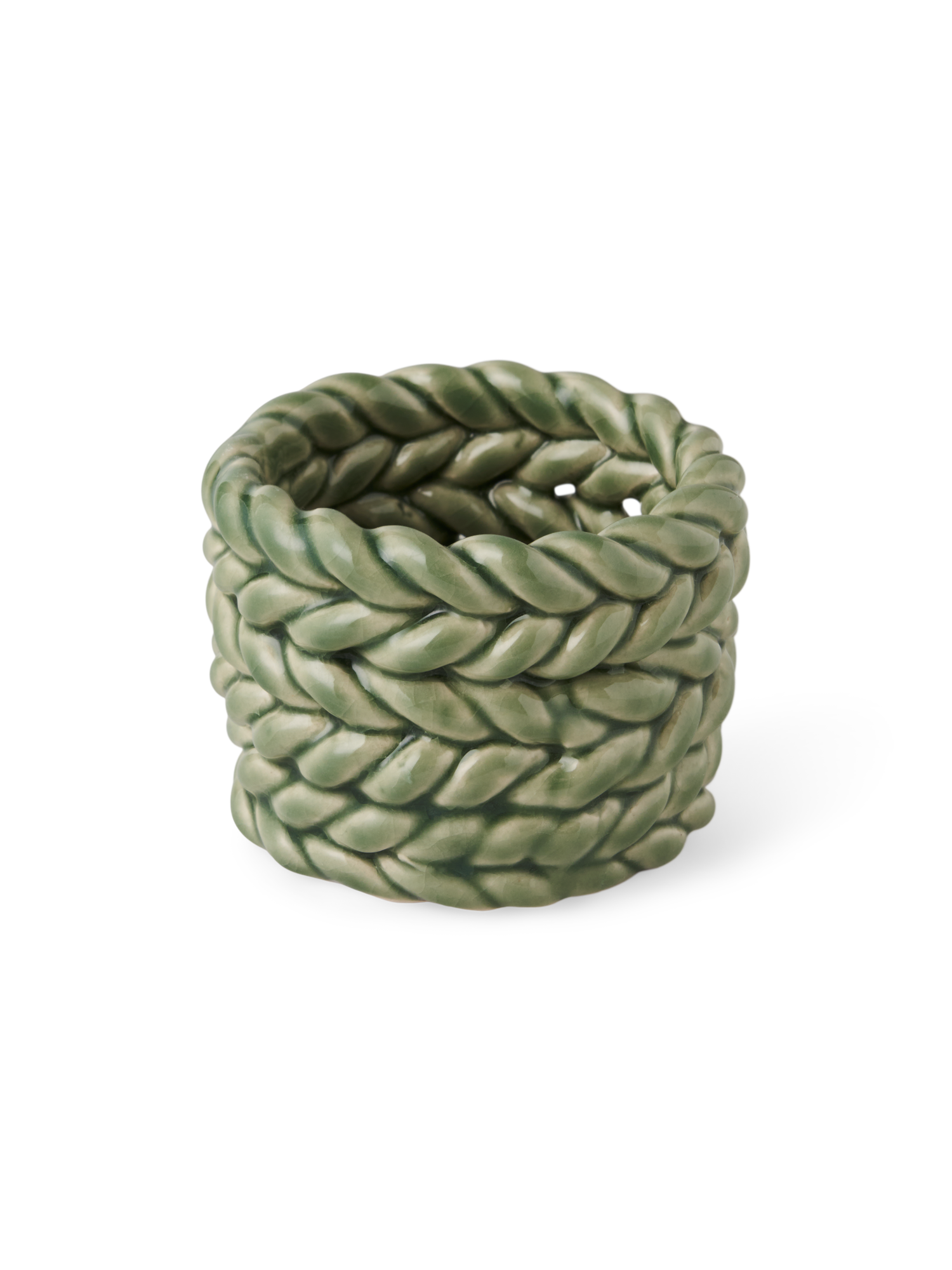 Fyrfadsstage | Stentøj. Ø6,8 x 4,5 cm. | Green