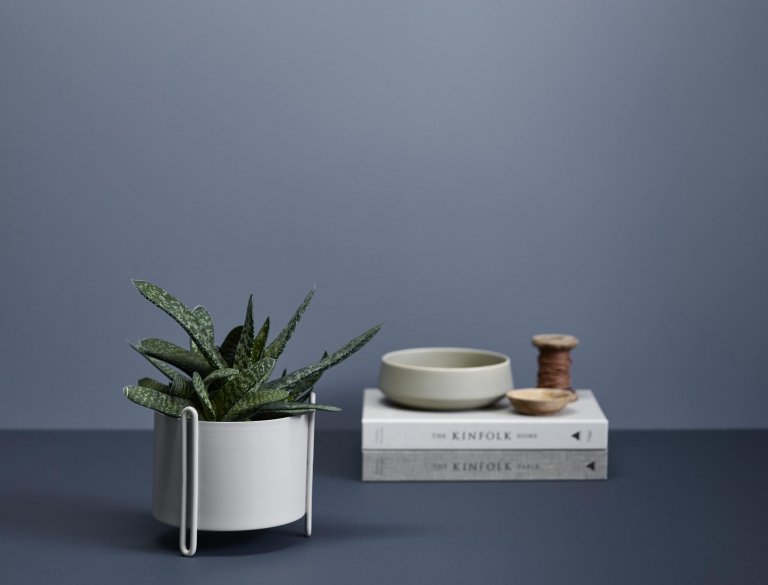 Woud Pidestall plantenbak small taupe