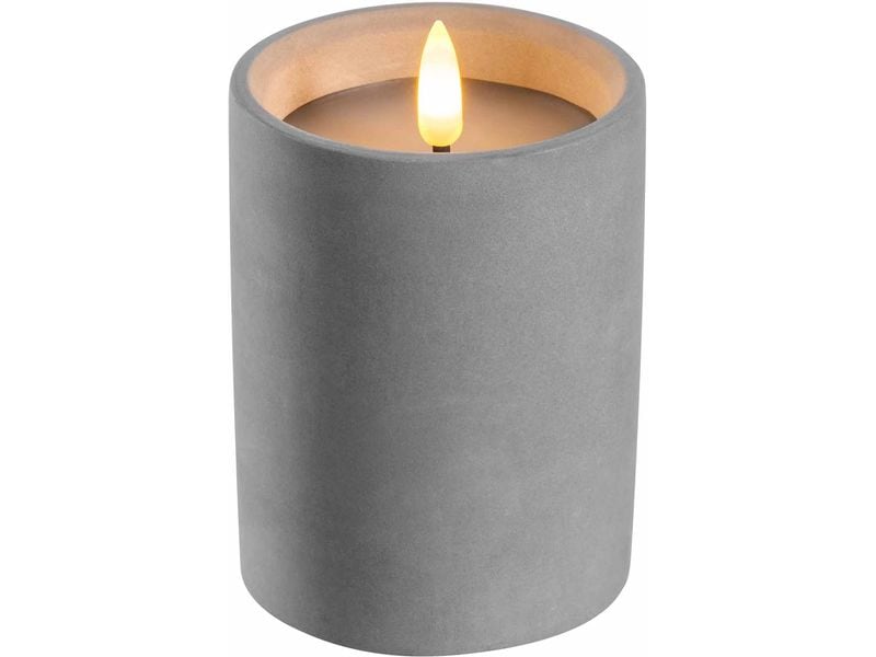 Leonardo Kerze Silenzio LED, 10 cm, Grau LED-Weihnachtskerze