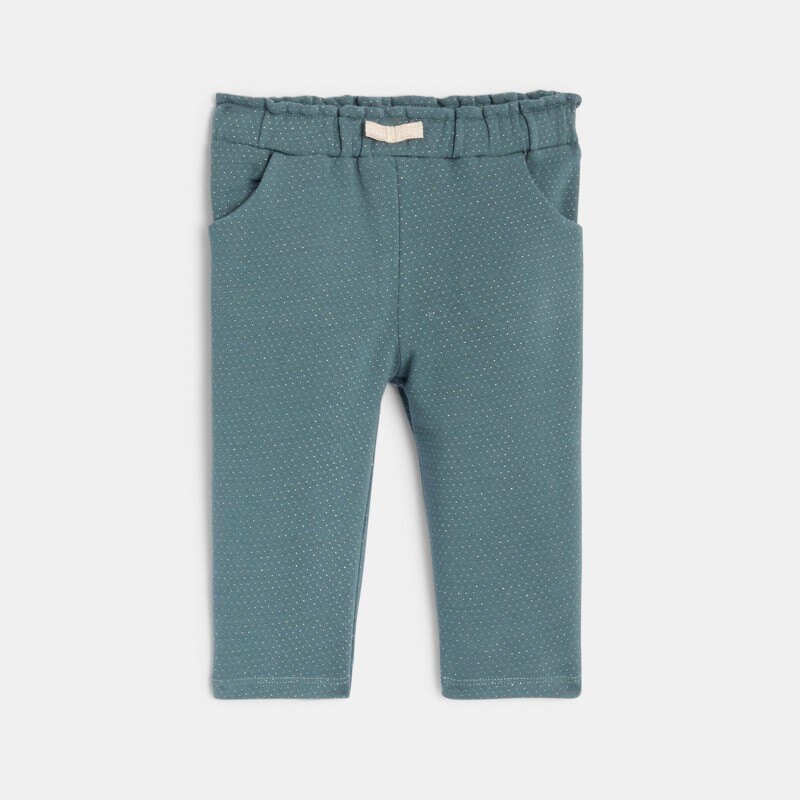 Pantalon molleton brillant bleu bébé fille Vert