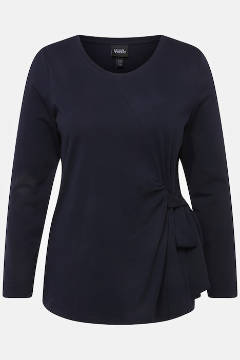 Shirt, Zierknoten, Classic, V-Ausschnitt, Langarm