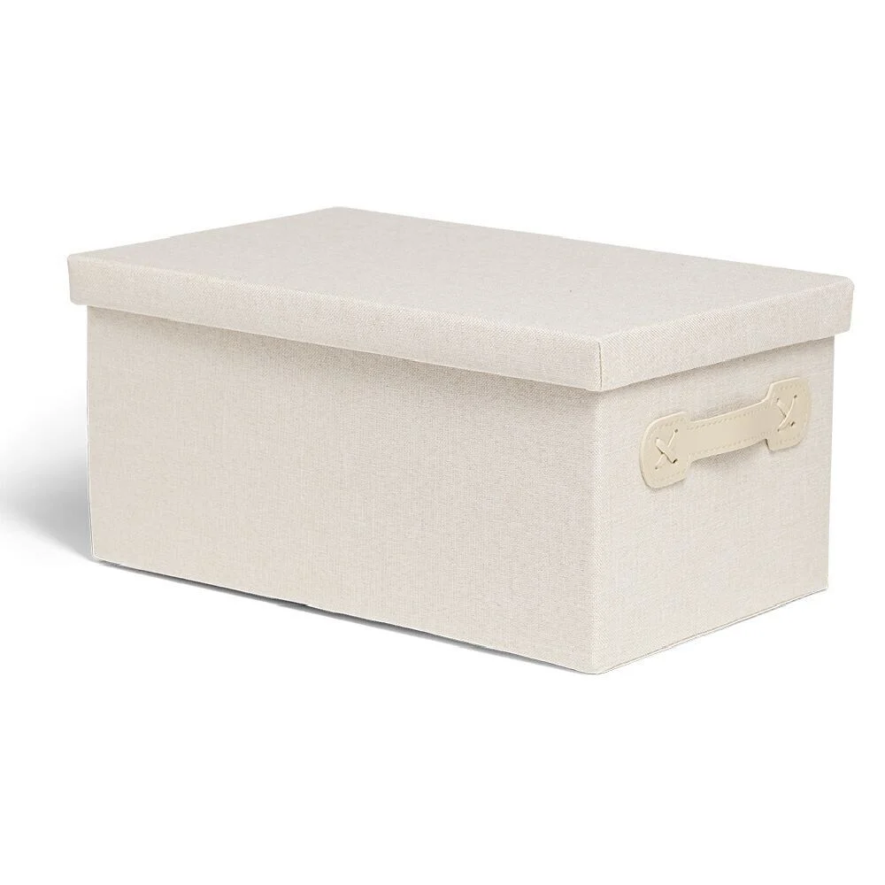 Boîte de rangement coton gris ou beige 36xH17x22cm