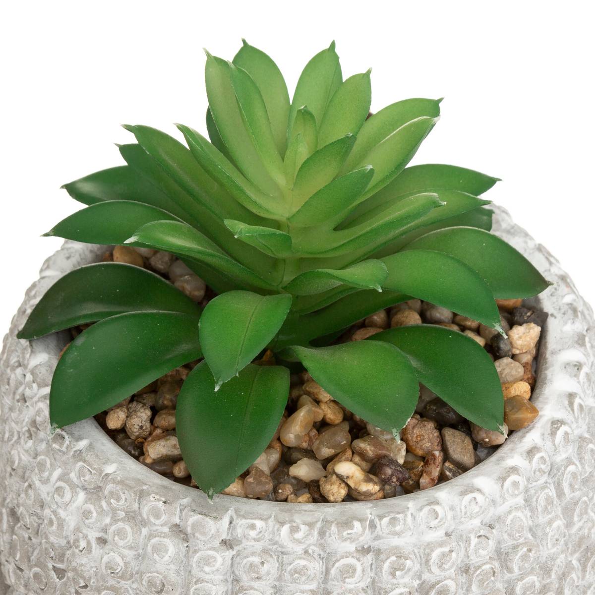Plante artificielle pot bouddha en ciment h 13,5 cm