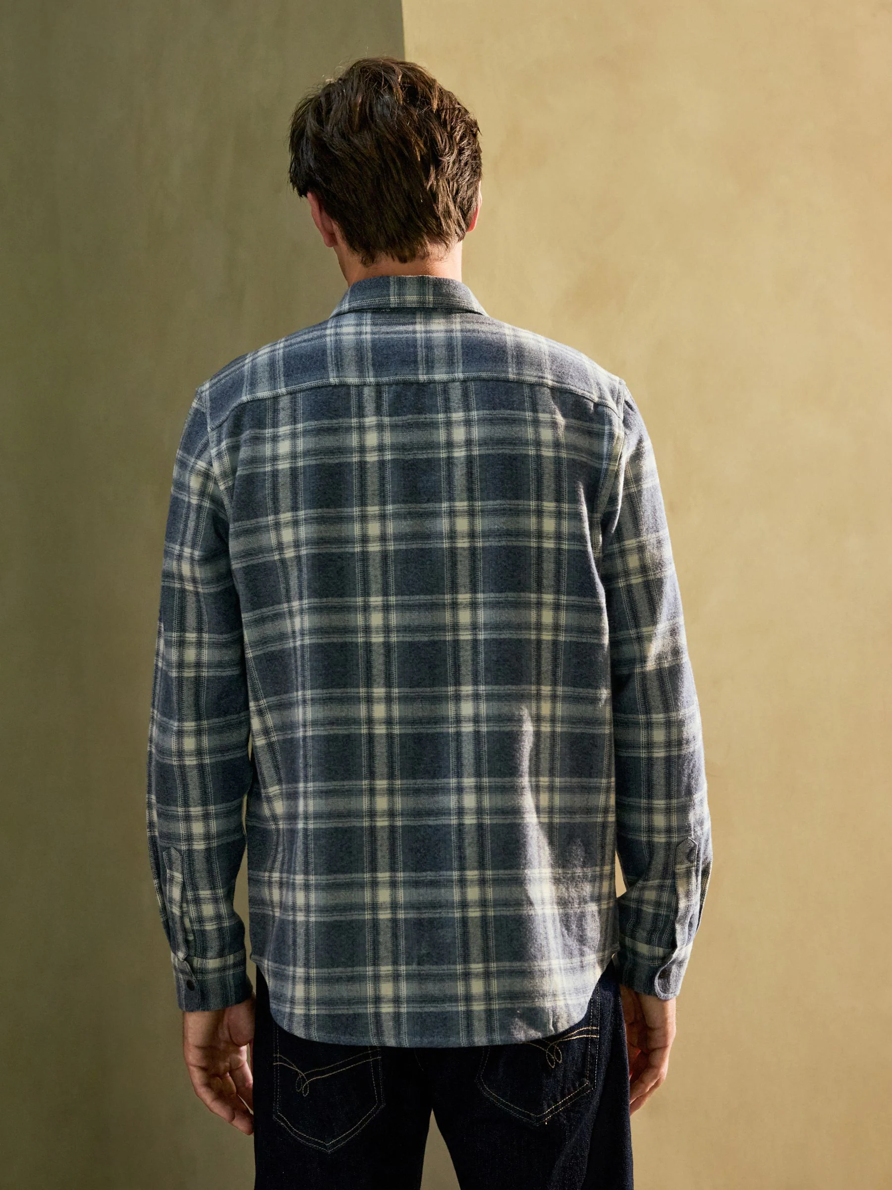 Blauw - Geruit overhemd met lange mouwen
