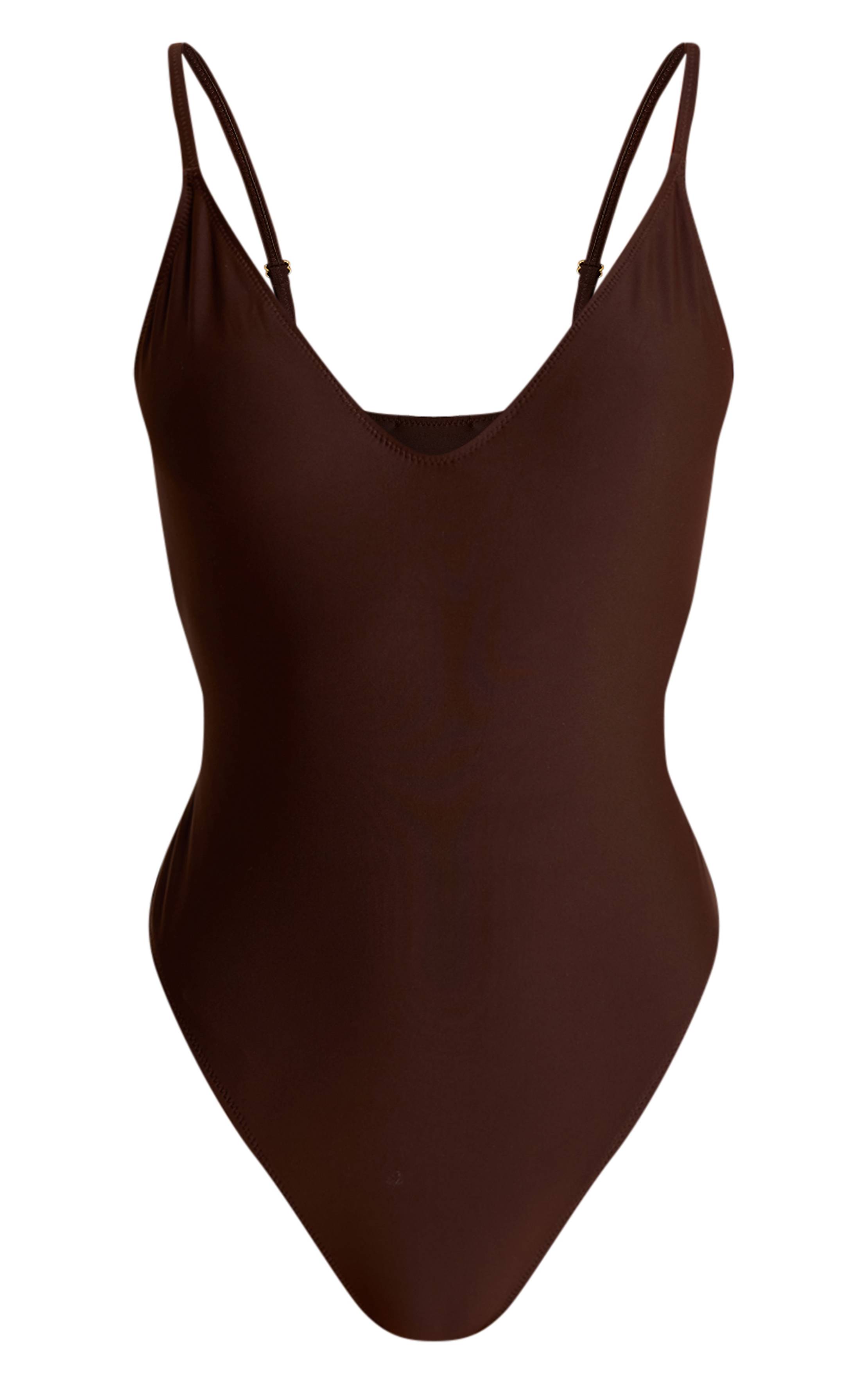 Chocolat Maillot De Bain Échancré Basique