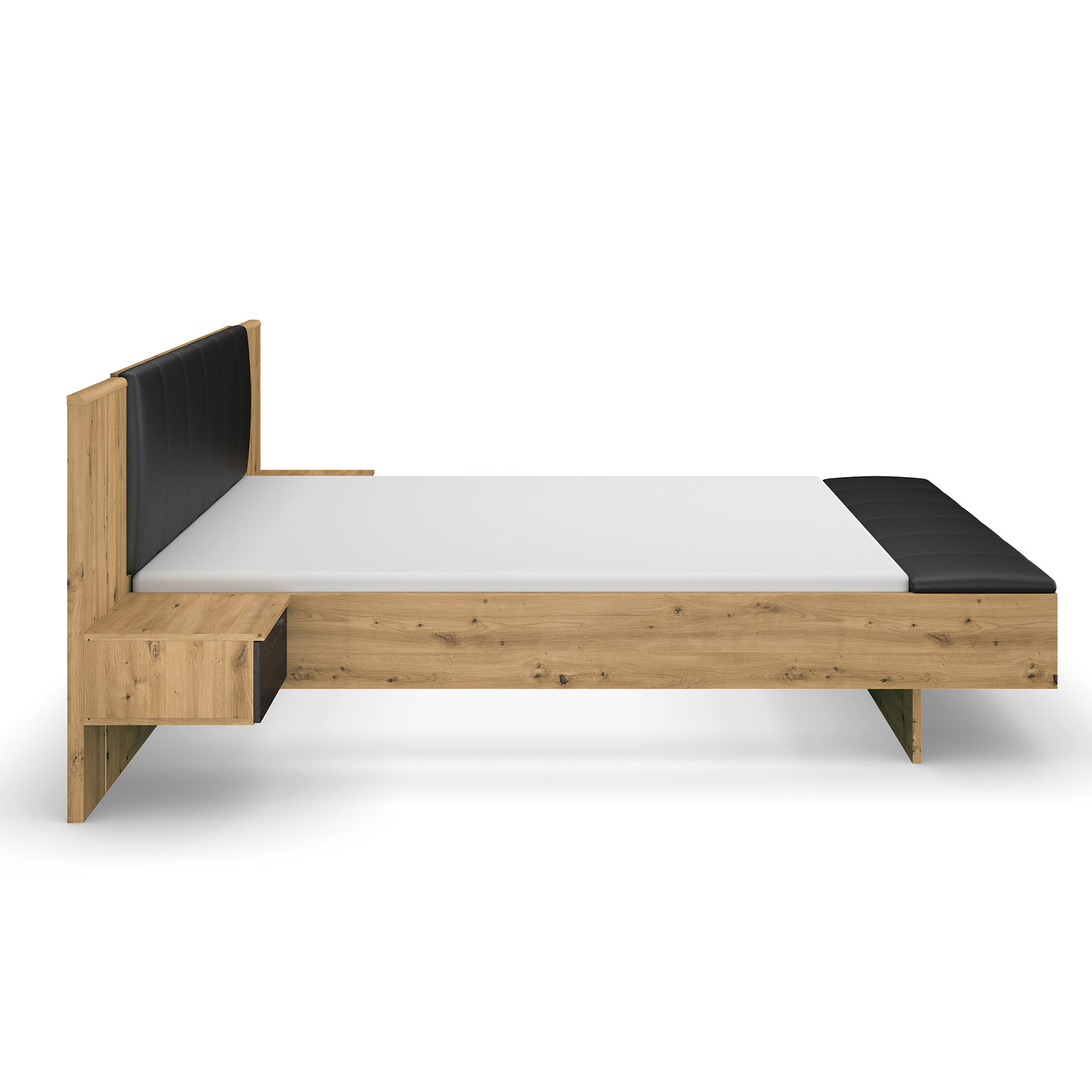 Bettanlage - Artisan Eiche-Eiche schwarz - mit Bettkästen - 180x200 cm