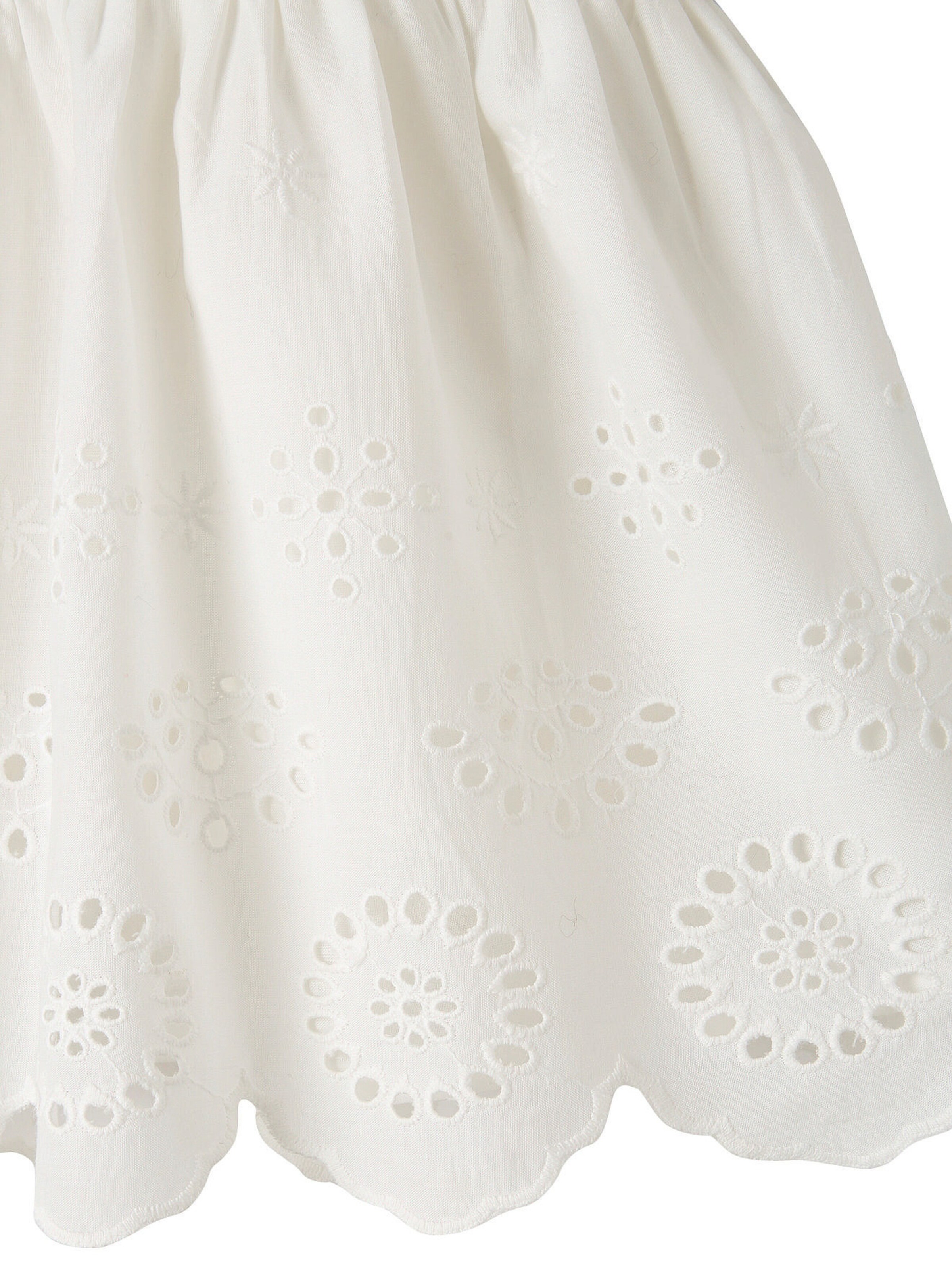 Vertbaudet Festliches Mädchen Baby-Set: Kleid, Spielhose & Haarband wollweiß