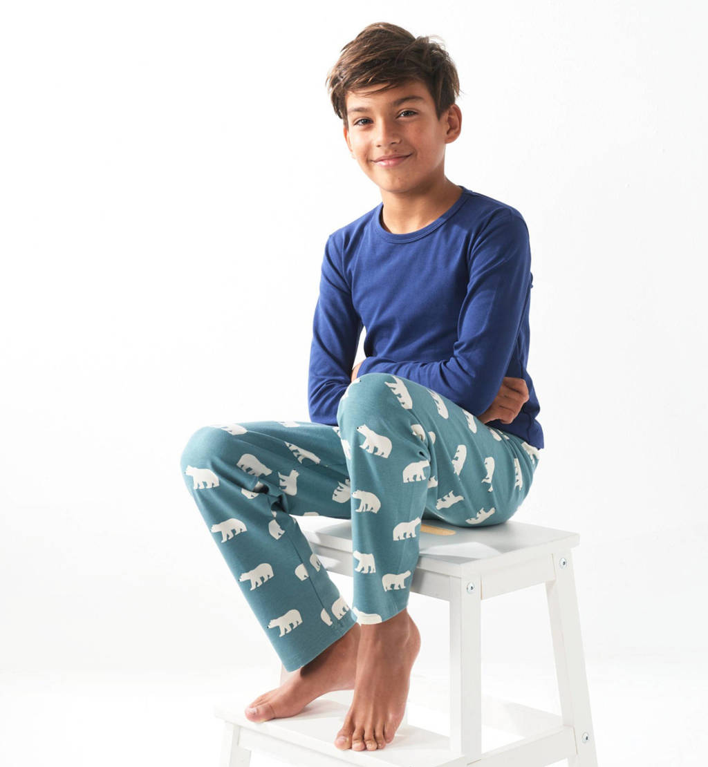 Little Label pyjama met dierenprint van katoen blauw