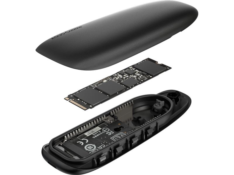 ASUS Externes Gehäuse COBBLE Schwarz M.2 USB-C 3.1 SSD-Gehäuse bis zu 10 Gbps Übertragung