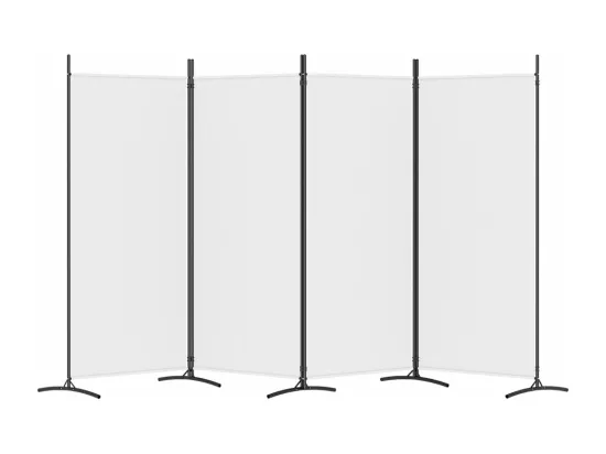 Cloison de séparation 4 panneaux Blanc 346x180 Tissu