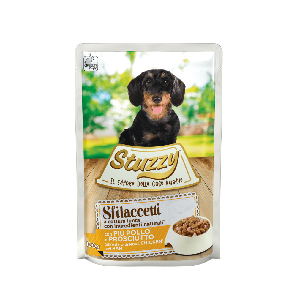 24x Stuzzy Hond Shreds Kip - Ham100 gr
