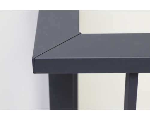 Pertura Triton antraciet L-vormige aluminium leuning complete set voor vloermontage, 2,5 m