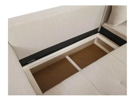 Canapé d'Angle Convertible Droit 4 Places en Tissu