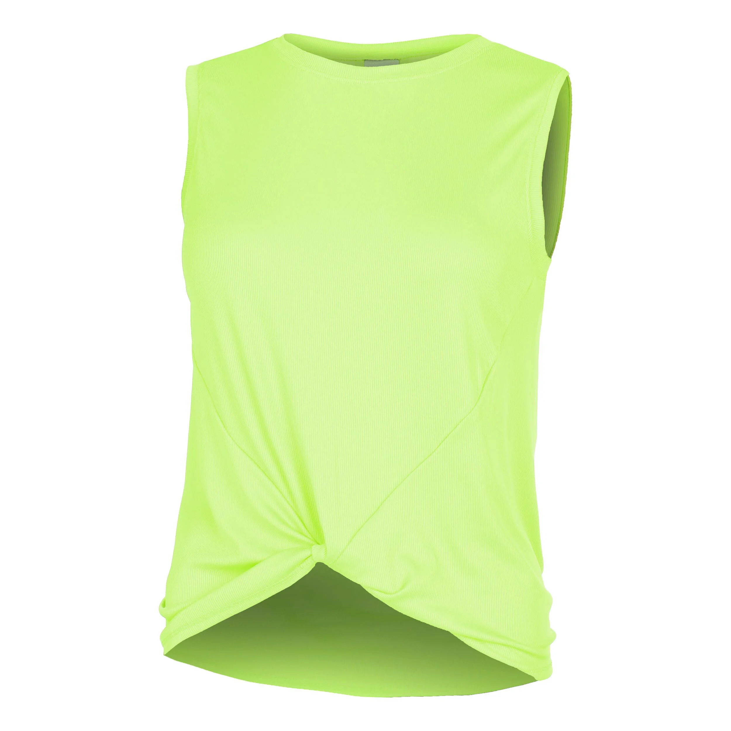 Lucky in Love Twist Front Débardeur Tank Top Femmes - Vert Fluo