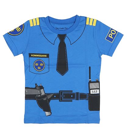 Den Goda Fen Kostüm - Polizei - Blau