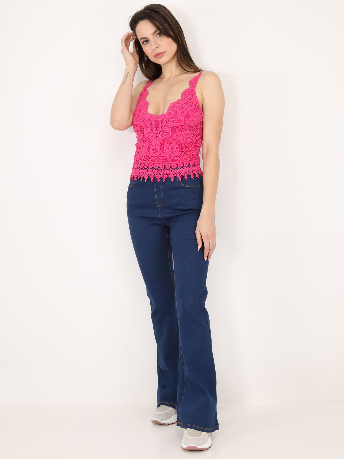 Top court en crochet- Fuchsia