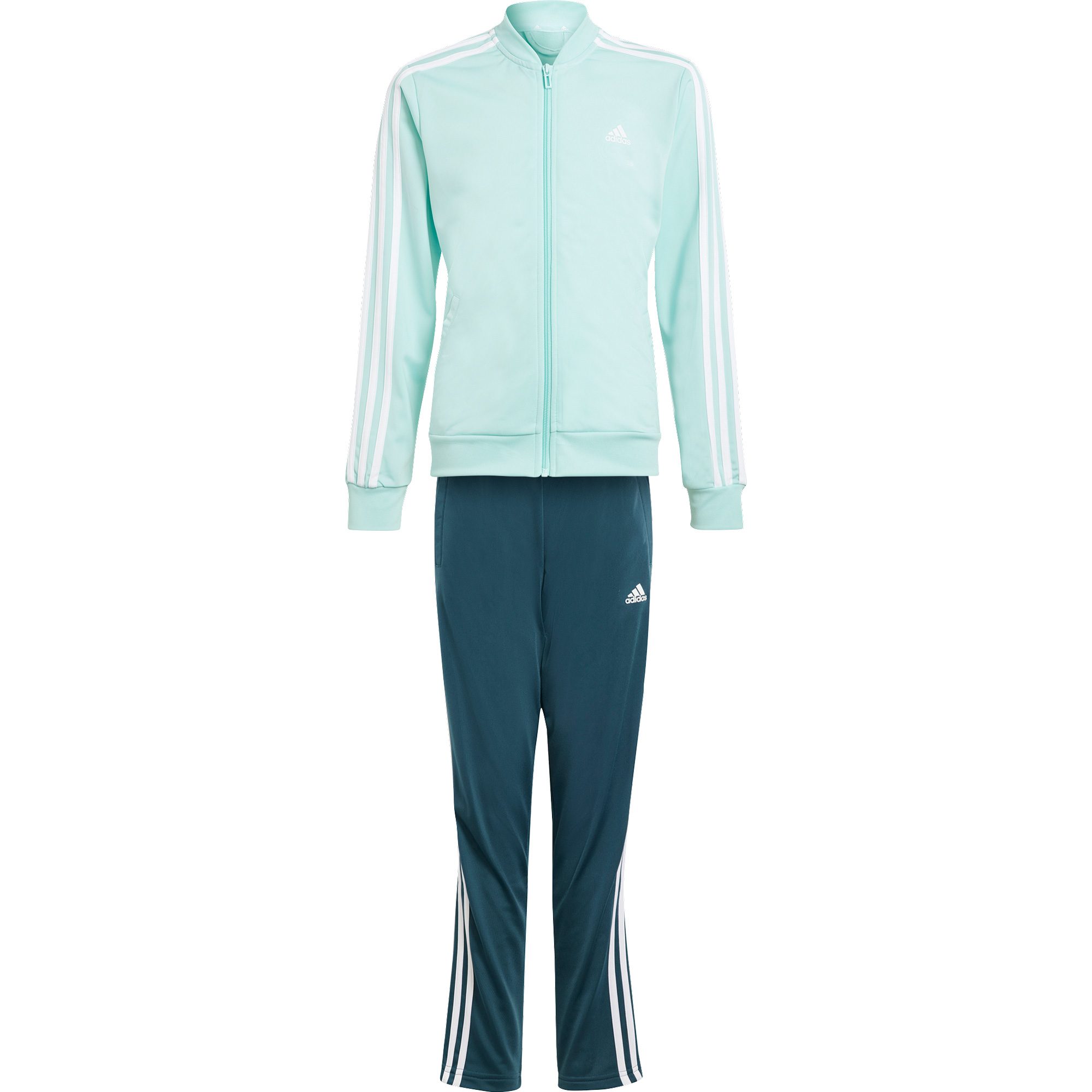 adidas Essentials 3-Streifen Trainingsanzug Mädchen semi flash aqua